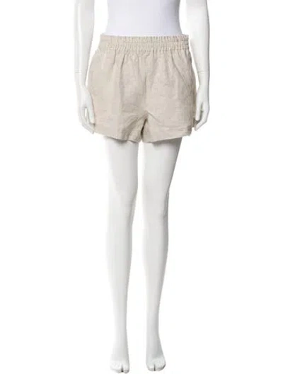 Pre-owned Reformation Linen Mini Shorts In Neutral