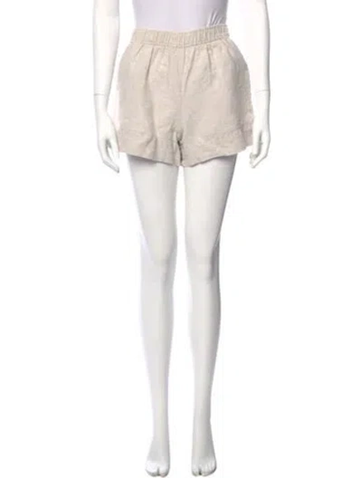 Pre-owned Reformation Linen Mini Shorts In Neutral