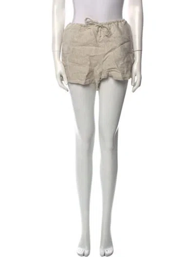 Pre-owned Reformation Linen Mini Shorts In Neutral