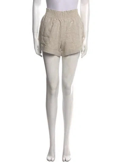 Pre-owned Reformation Linen Mini Shorts In Neutral