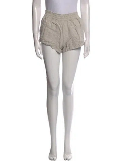 Pre-owned Reformation Linen Mini Shorts In Neutral