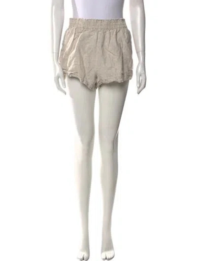 Pre-owned Reformation Linen Mini Shorts In Neutral