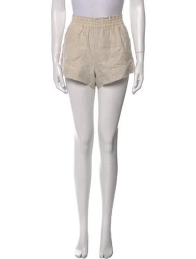 Pre-owned Reformation Linen Mini Shorts In Neutral