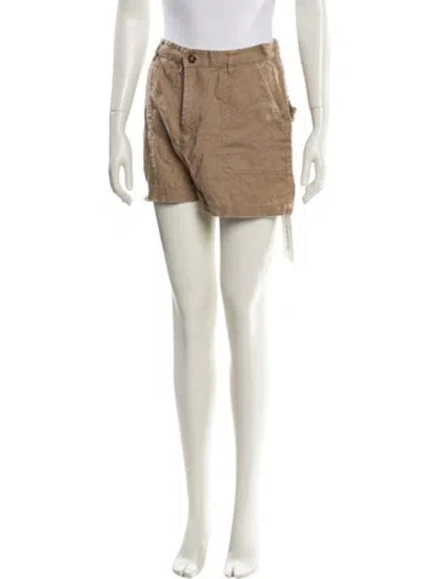 Pre-owned Reformation Linen Mini Shorts In Neutral