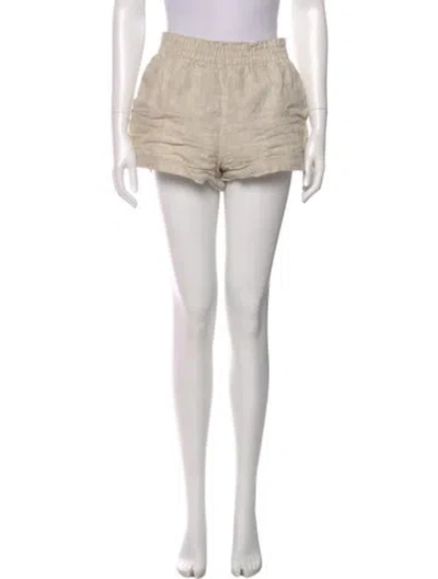 Pre-owned Reformation Linen Mini Shorts In Neutral