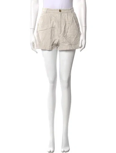 Pre-owned Reformation Linen Mini Shorts In Neutral