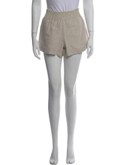 Pre-owned Reformation Linen Mini Shorts In Neutral