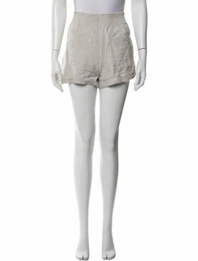 Pre-owned Reformation Linen Mini Shorts In Neutral