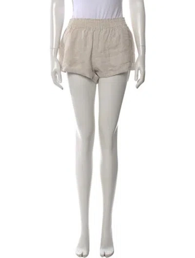 Pre-owned Reformation Linen Mini Shorts In Neutral