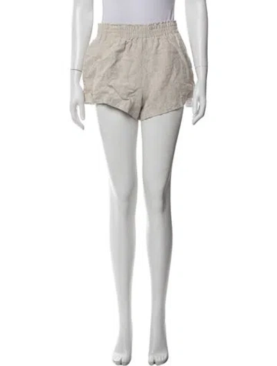 Pre-owned Reformation Linen Mini Shorts In Neutral