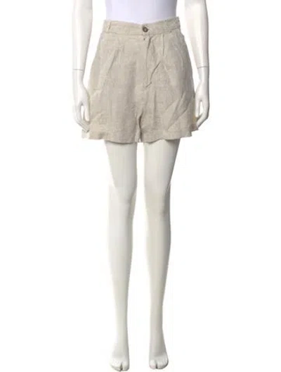 Pre-owned Reformation Linen Mini Shorts In Neutral