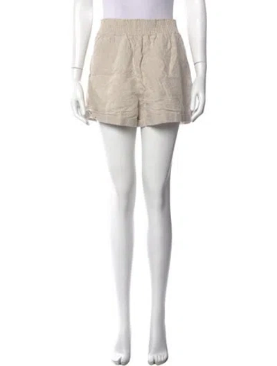 Pre-owned Reformation Linen Mini Shorts In Neutral