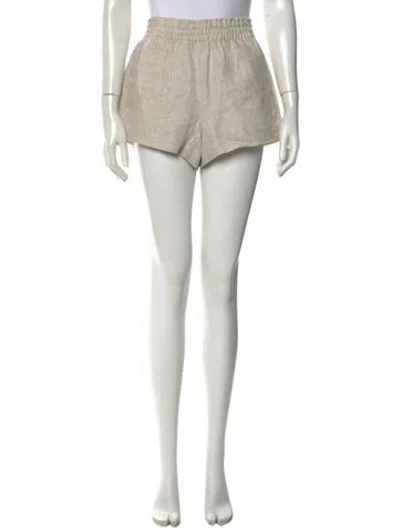 Pre-owned Reformation Linen Mini Shorts In Neutral