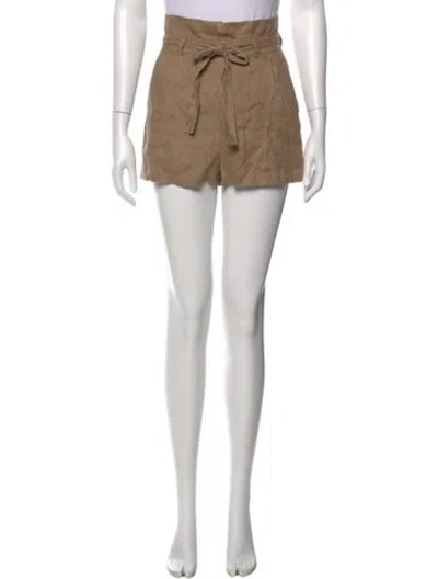 Pre-owned Reformation Linen Mini Shorts In Neutral