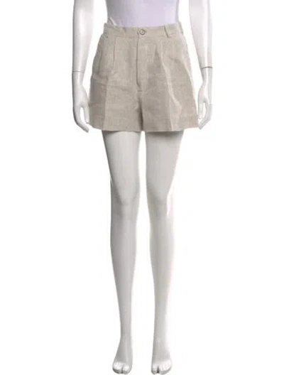 Pre-owned Reformation Linen Mini Shorts In Neutrals