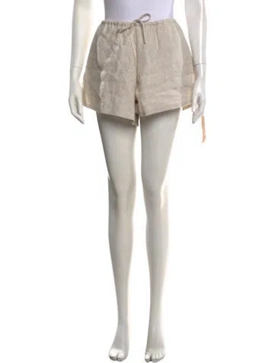 Pre-owned Reformation Linen Mini Shorts In Neutrals