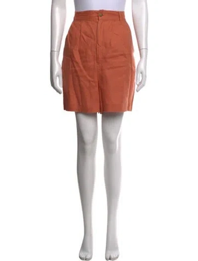 Pre-owned Reformation Linen Mini Shorts In Orange