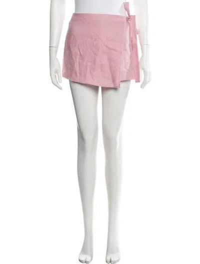 Pre-owned Reformation Linen Mini Shorts In Pink