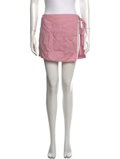 Pre-owned Reformation Linen Mini Shorts In Pink