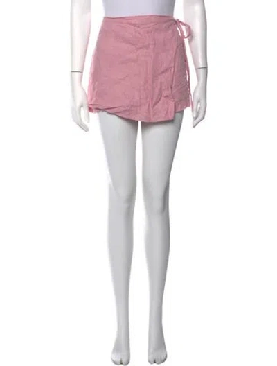 Pre-owned Reformation Linen Mini Shorts In Pink