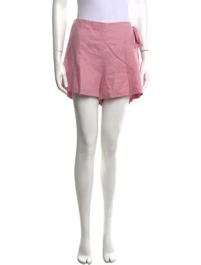 Pre-owned Reformation Linen Mini Shorts In Pink