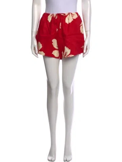 Pre-owned Reformation Linen Mini Shorts In Red