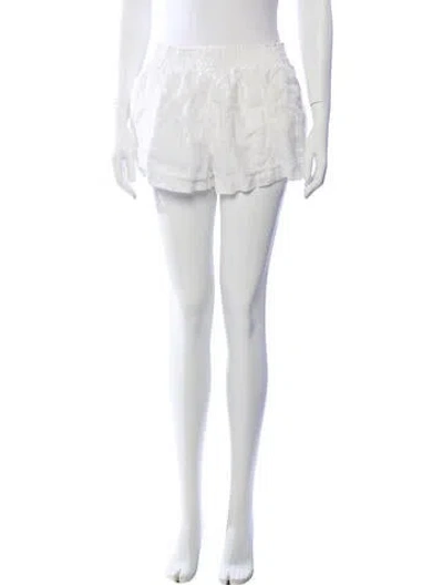 Pre-owned Reformation Linen Mini Shorts In White
