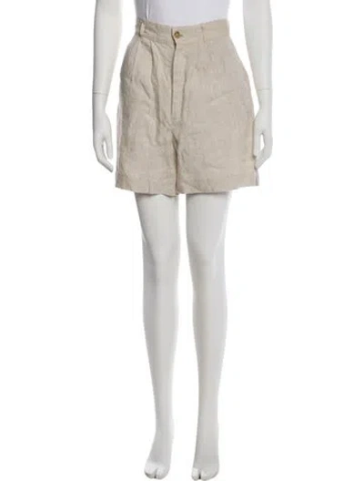 Pre-owned Reformation Linen Mini Shorts In White