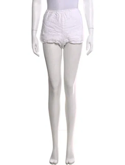 Pre-owned Reformation Linen Mini Shorts In White