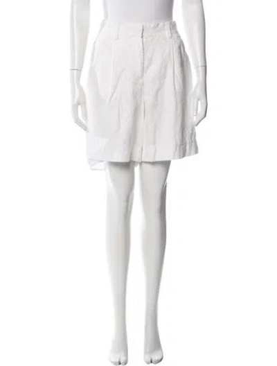 Pre-owned Reformation Linen Mini Shorts In White