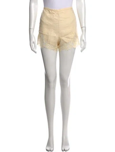 Pre-owned Reformation Linen Mini Shorts In White