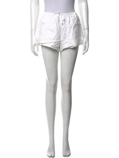 Pre-owned Reformation Linen Mini Shorts In White