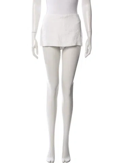 Pre-owned Reformation Linen Mini Shorts In White