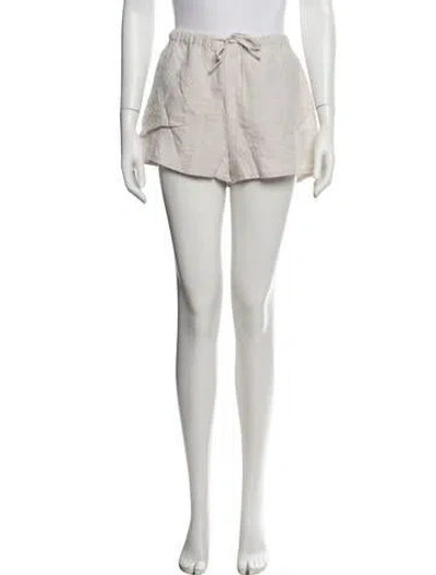 Pre-owned Reformation Linen Mini Shorts In White