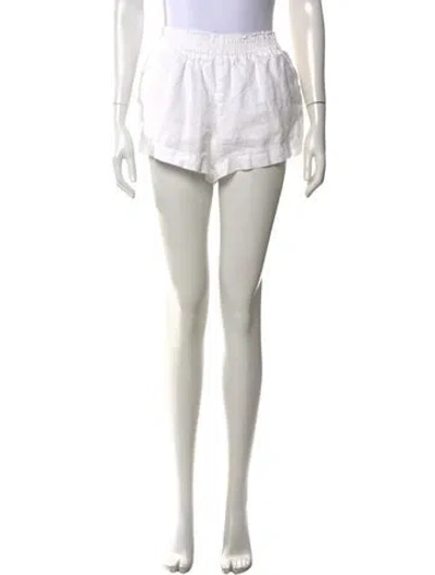 Pre-owned Reformation Linen Mini Shorts In White