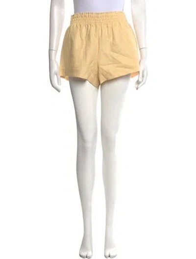 Pre-owned Reformation Linen Mini Shorts In Yellow