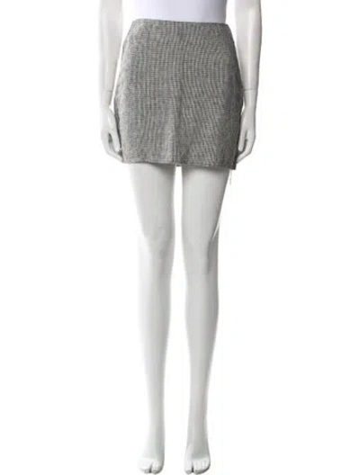 Pre-owned Reformation Linen Mini Skirt In Black