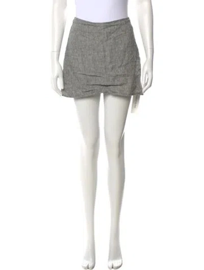 Pre-owned Reformation Linen Mini Skirt In Black
