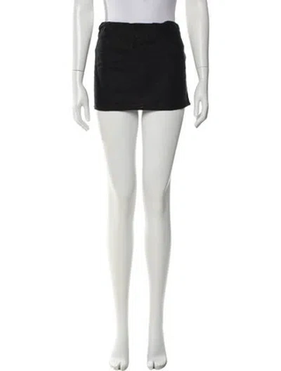 Pre-owned Reformation Linen Mini Skirt In Black