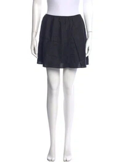 Pre-owned Reformation Linen Mini Skirt In Black