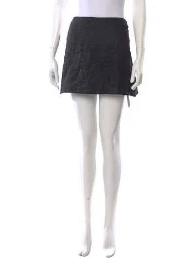 Pre-owned Reformation Linen Mini Skirt In Black