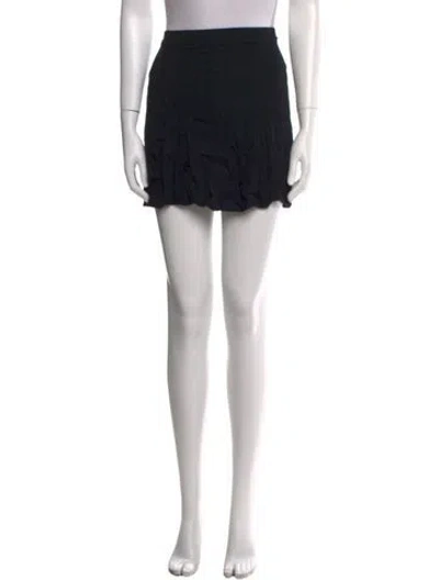 Pre-owned Reformation Linen Mini Skirt In Black