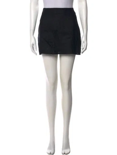 Pre-owned Reformation Linen Mini Skirt In Black