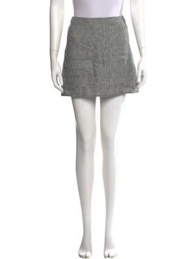 Pre-owned Reformation Linen Mini Skirt In Black