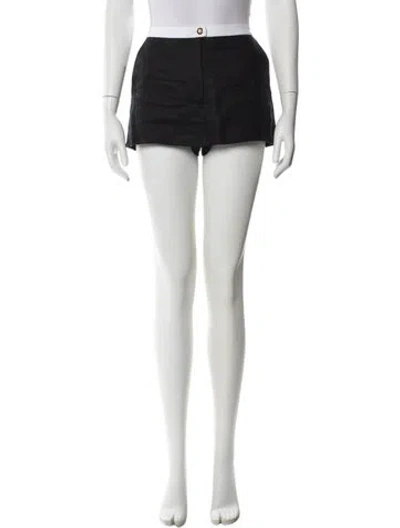Pre-owned Reformation Linen Mini Skirt In Black