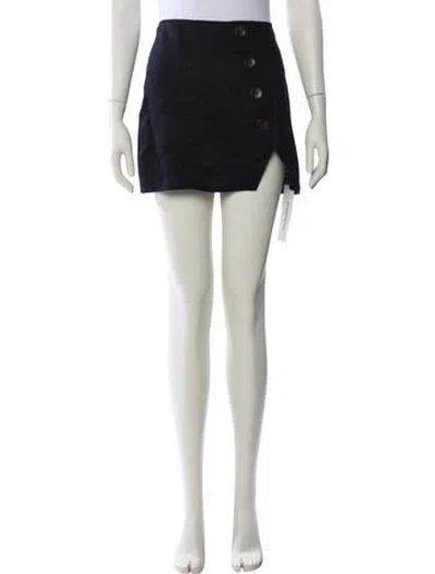 Pre-owned Reformation Linen Mini Skirt In Black