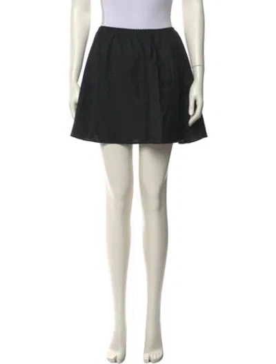 Pre-owned Reformation Linen Mini Skirt In Black