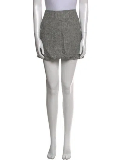 Pre-owned Reformation Linen Mini Skirt In Black