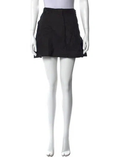Pre-owned Reformation Linen Mini Skirt In Black
