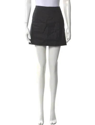 Pre-owned Reformation Linen Mini Skirt In Black
